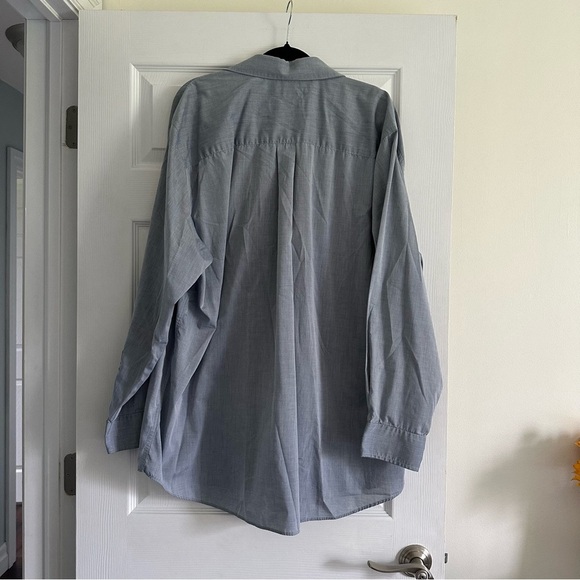 Size 18 1/2 Haggar Clothing Lightweight Grey Long Sleeve Dress Shirt - Picture 2 of 4